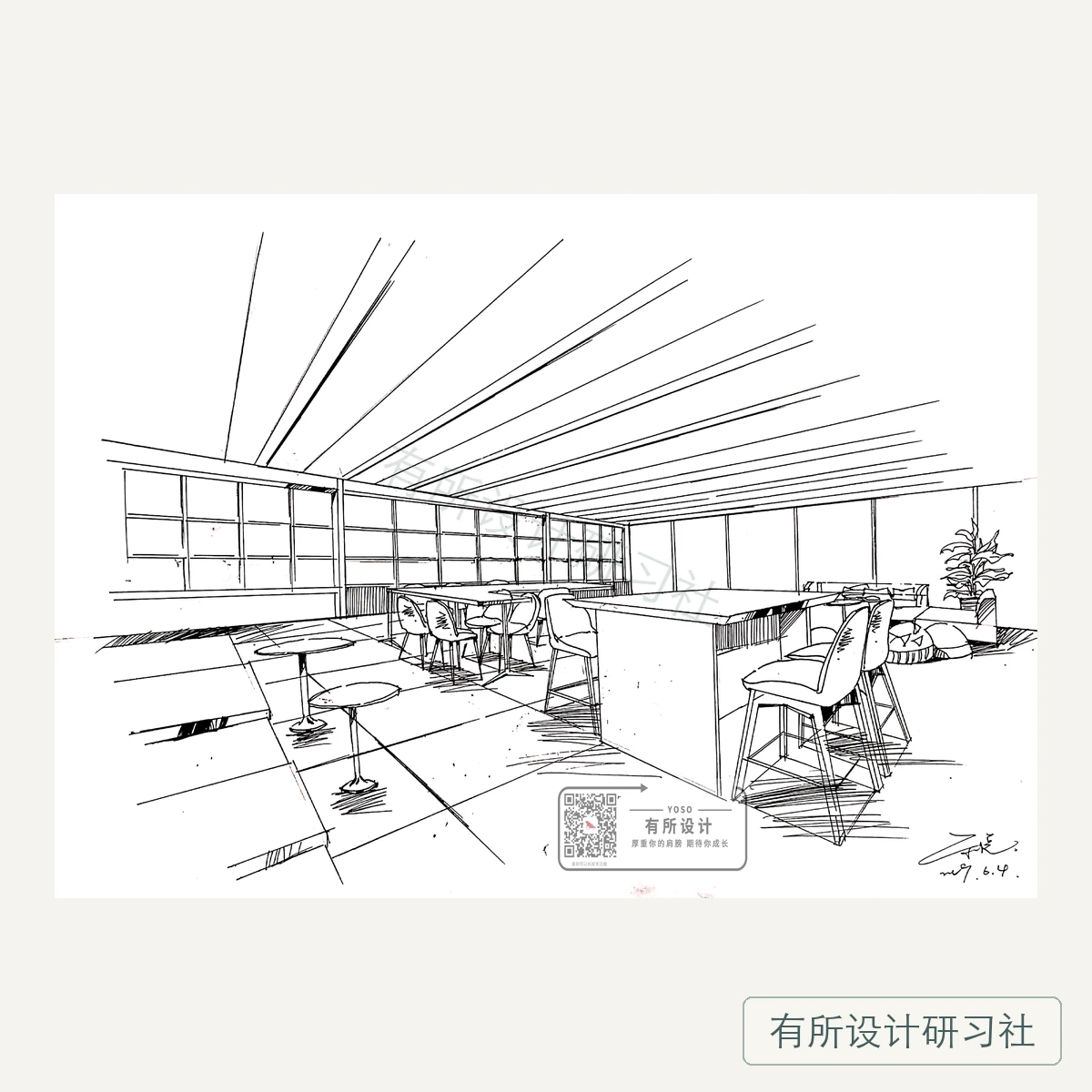 环艺学员手绘作品 1