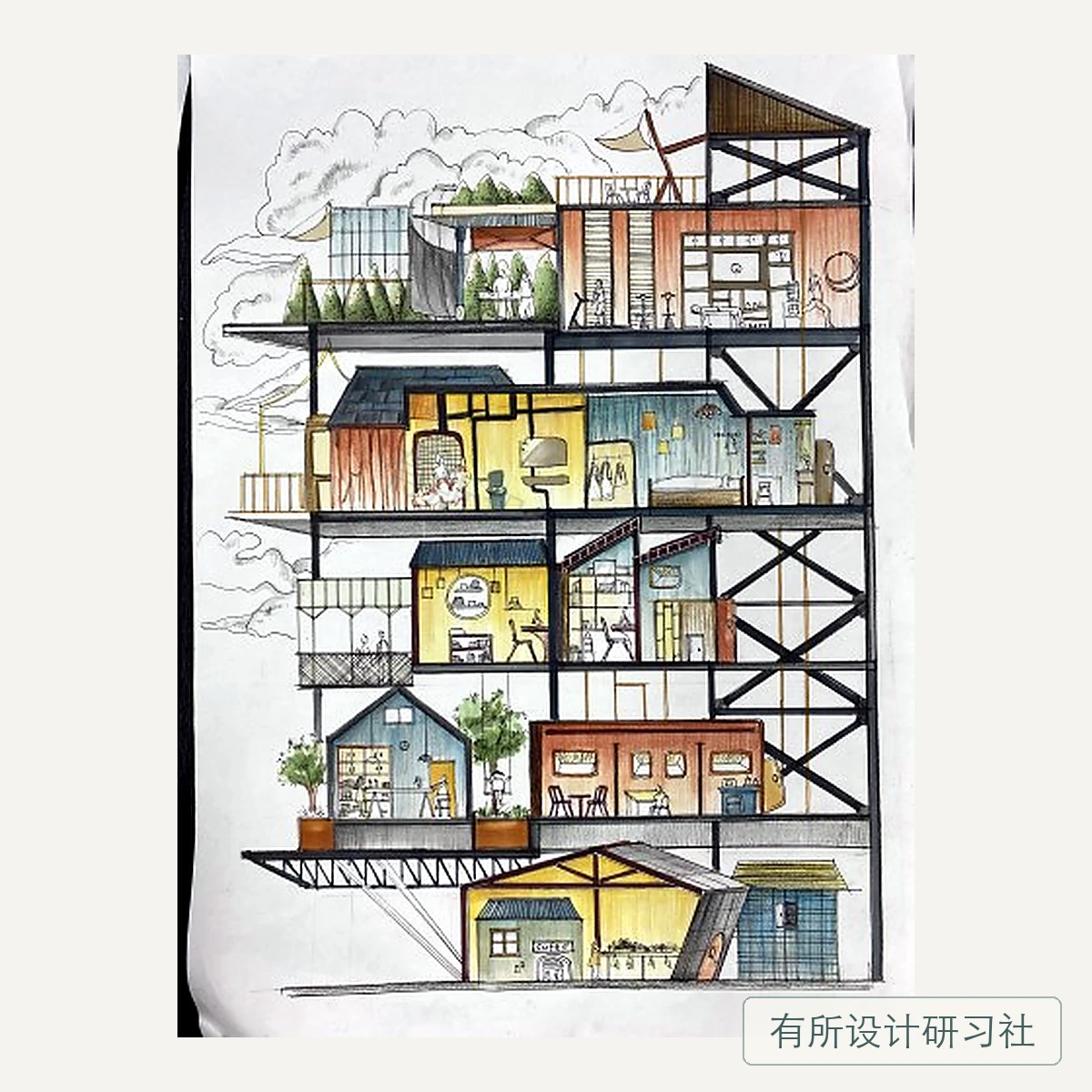 环艺学员手绘作品 27