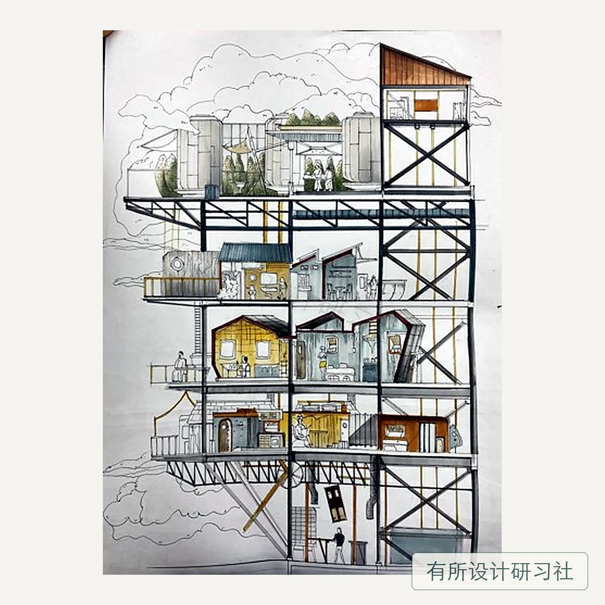 环艺学员手绘作品 40